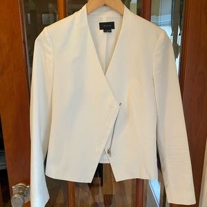 Theory Cotton Blend Crop Moto Blazer